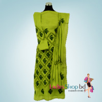 Lime Green Color Two Piece's Hand Stitch