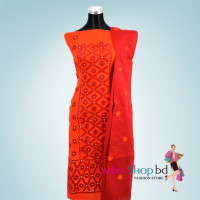 Orange Color Two Piece's Hand Stitch