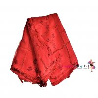 Maroon Color Saree Cotton Hand Stitch Design