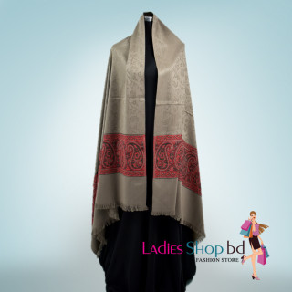 Ash and Grey Shade Color Silk Shwal